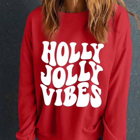 Holly Jolly Vibes Red Sweatshirt