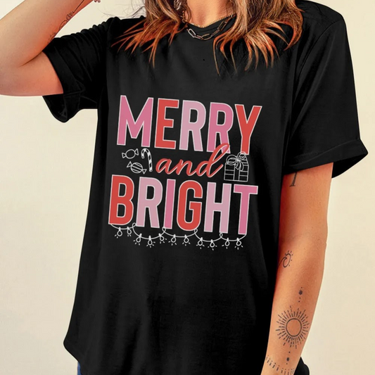 Pink Merry & Bright Graphic Tee