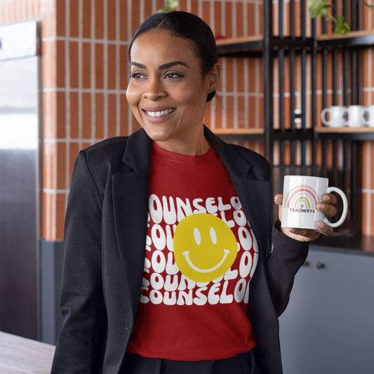 Happy Counselor Unisex Jersey Short Sleeve Tee in White