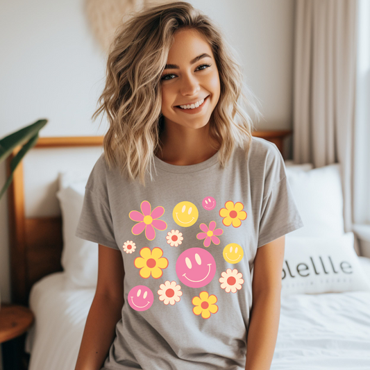 Spring Smiles & Flowers Unisex Jersey Short Sleeve Tee