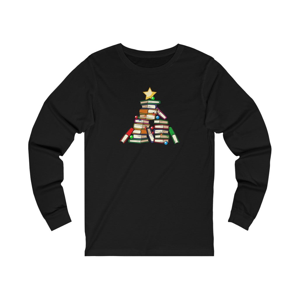 Holiday Tree of Books Unisex Jersey Long Sleeve Tee