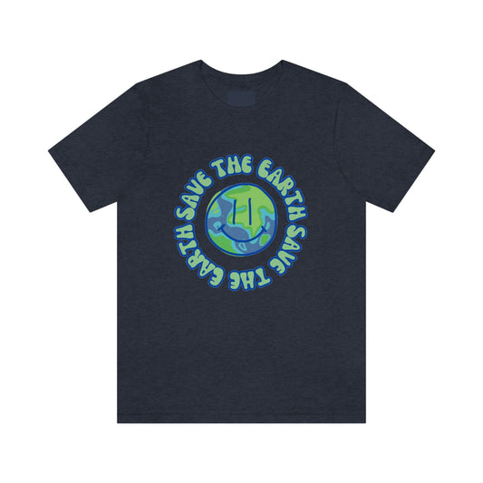 Save the Earth Smiley Unisex Jersey Short Sleeve Tee