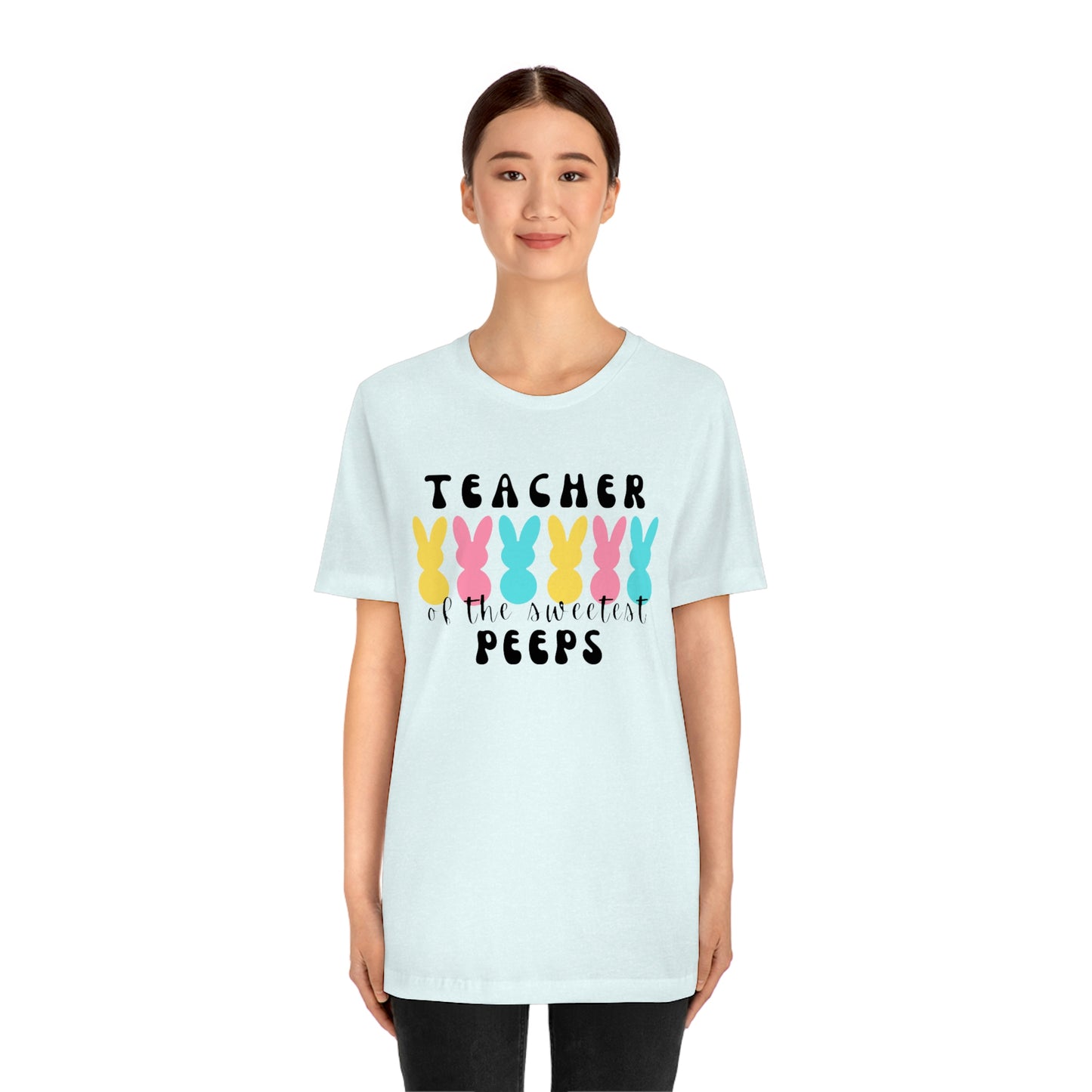 Teacher of the Sweetest Peeps Black Lettering Tee