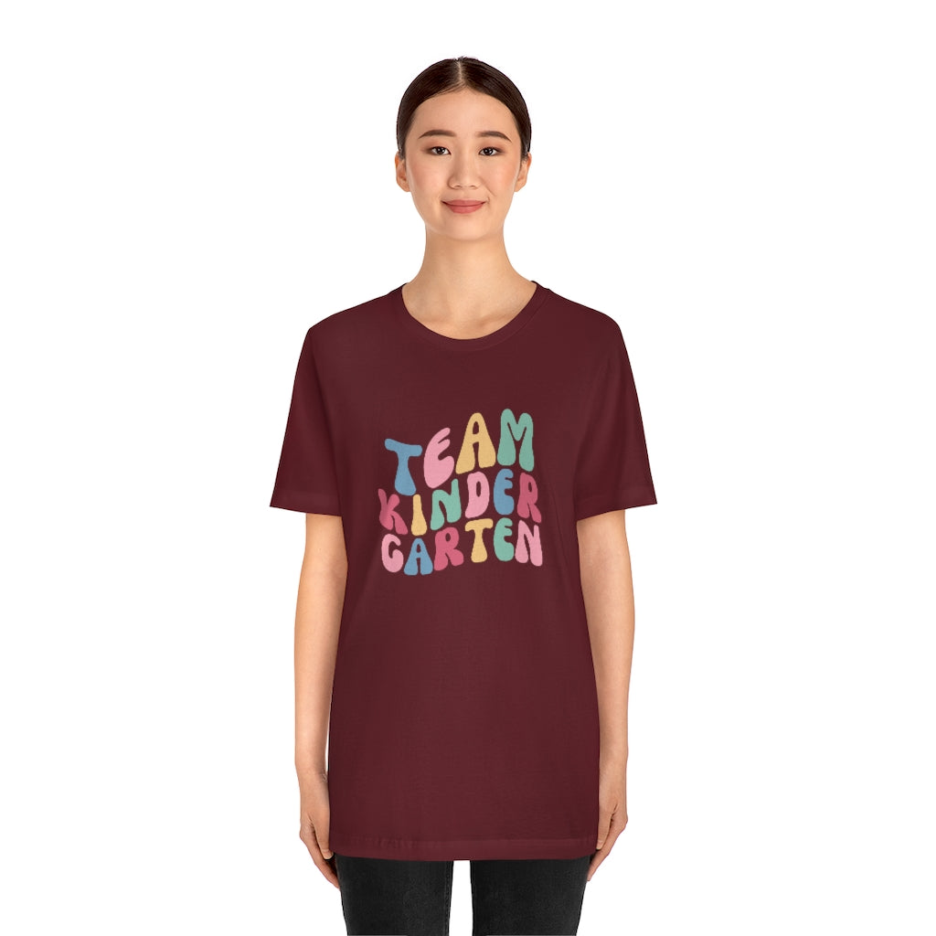 Team Kindergarten Retro Print Unisex Jersey Short Sleeve Tee