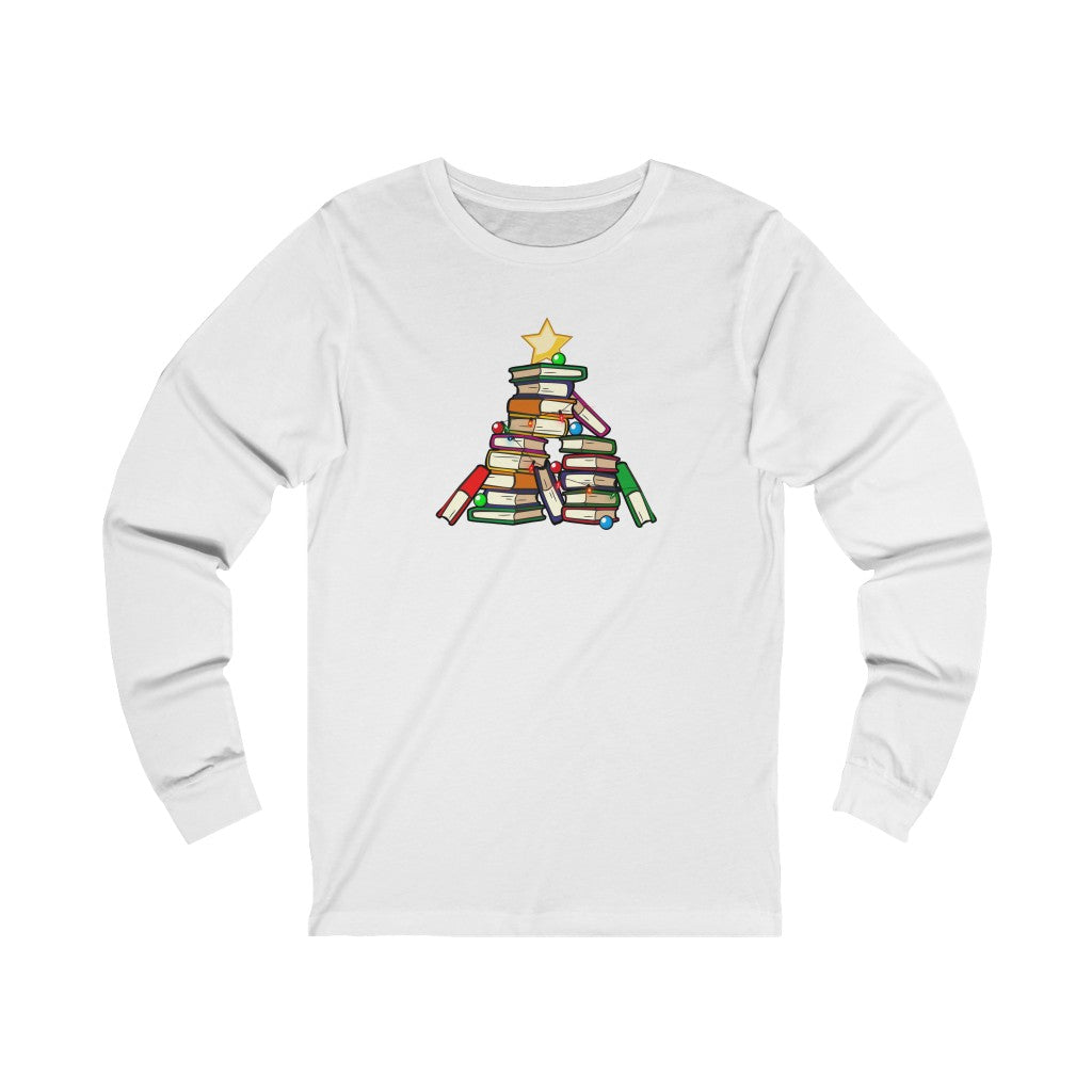 Holiday Tree of Books Unisex Jersey Long Sleeve Tee