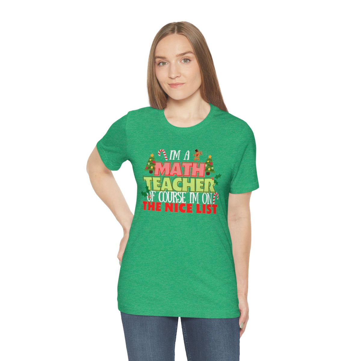 Math Teacher Nice List Unisex Jersey Short Sleeve Tee