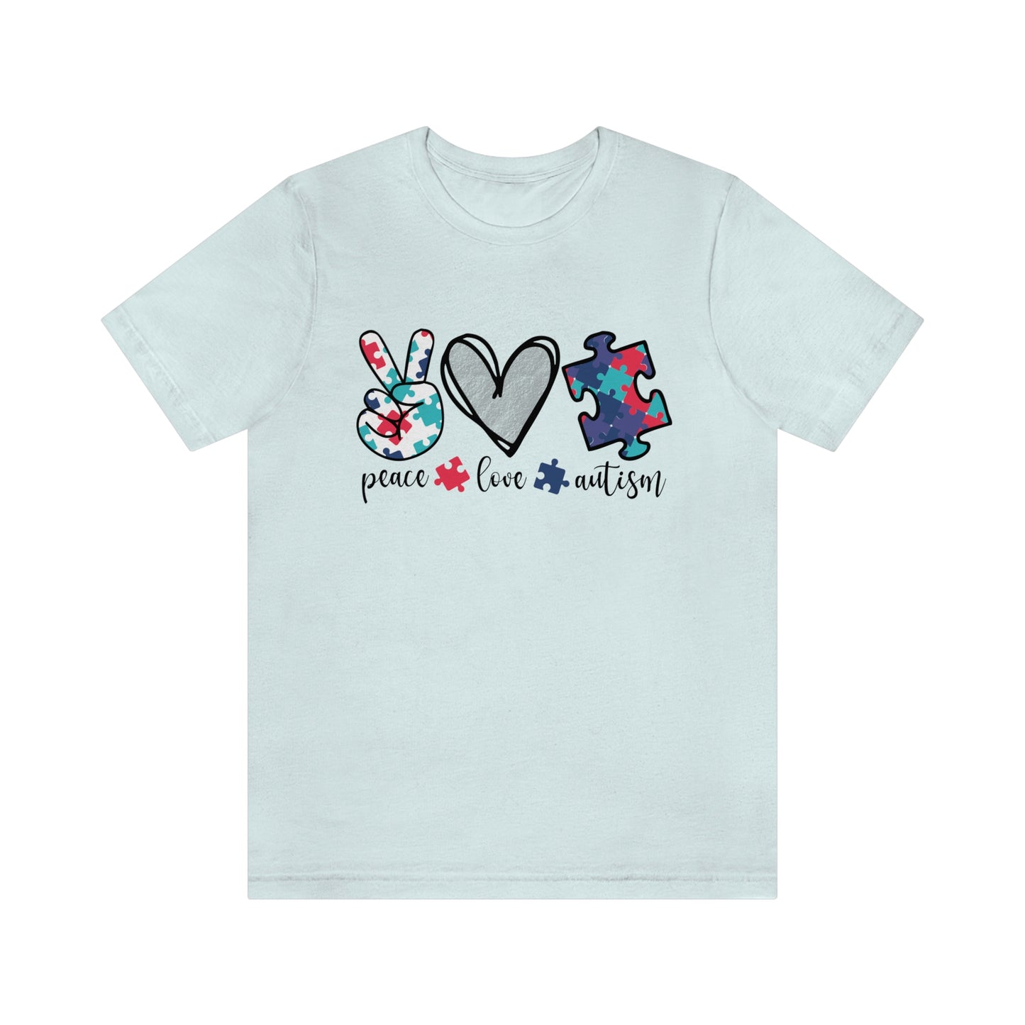 Peace Love Autism Unisex Jersey Short Sleeve Tee