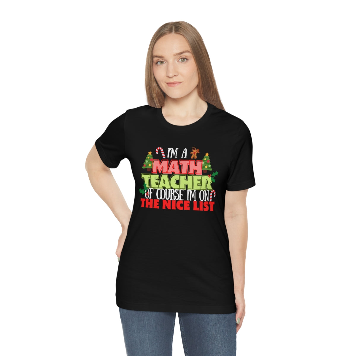 Math Teacher Nice List Unisex Jersey Short Sleeve Tee