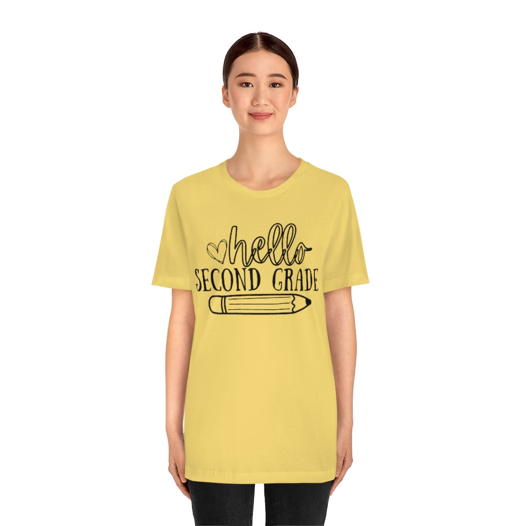 Hello Second Grade Unisex Jersey Short Sleeve Tee