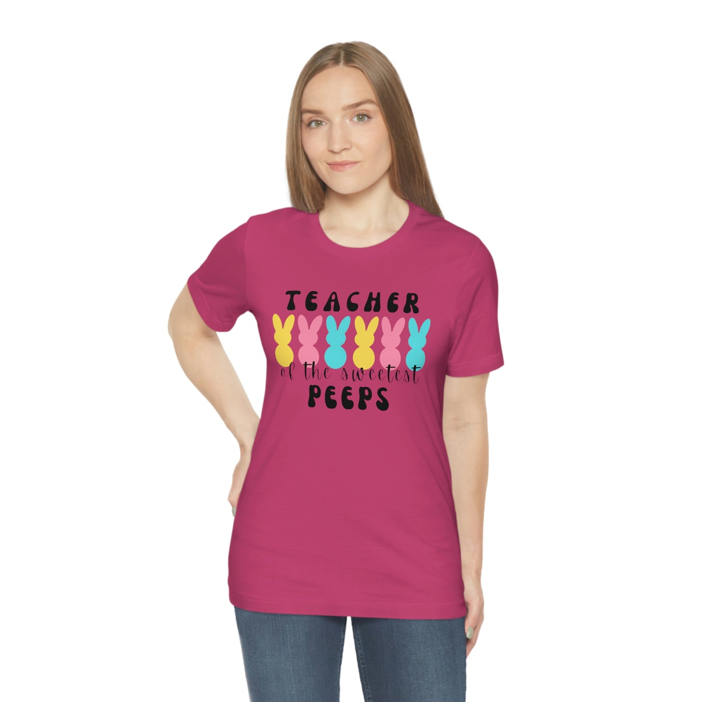 Teacher of the Sweetest Peeps Black Lettering Tee