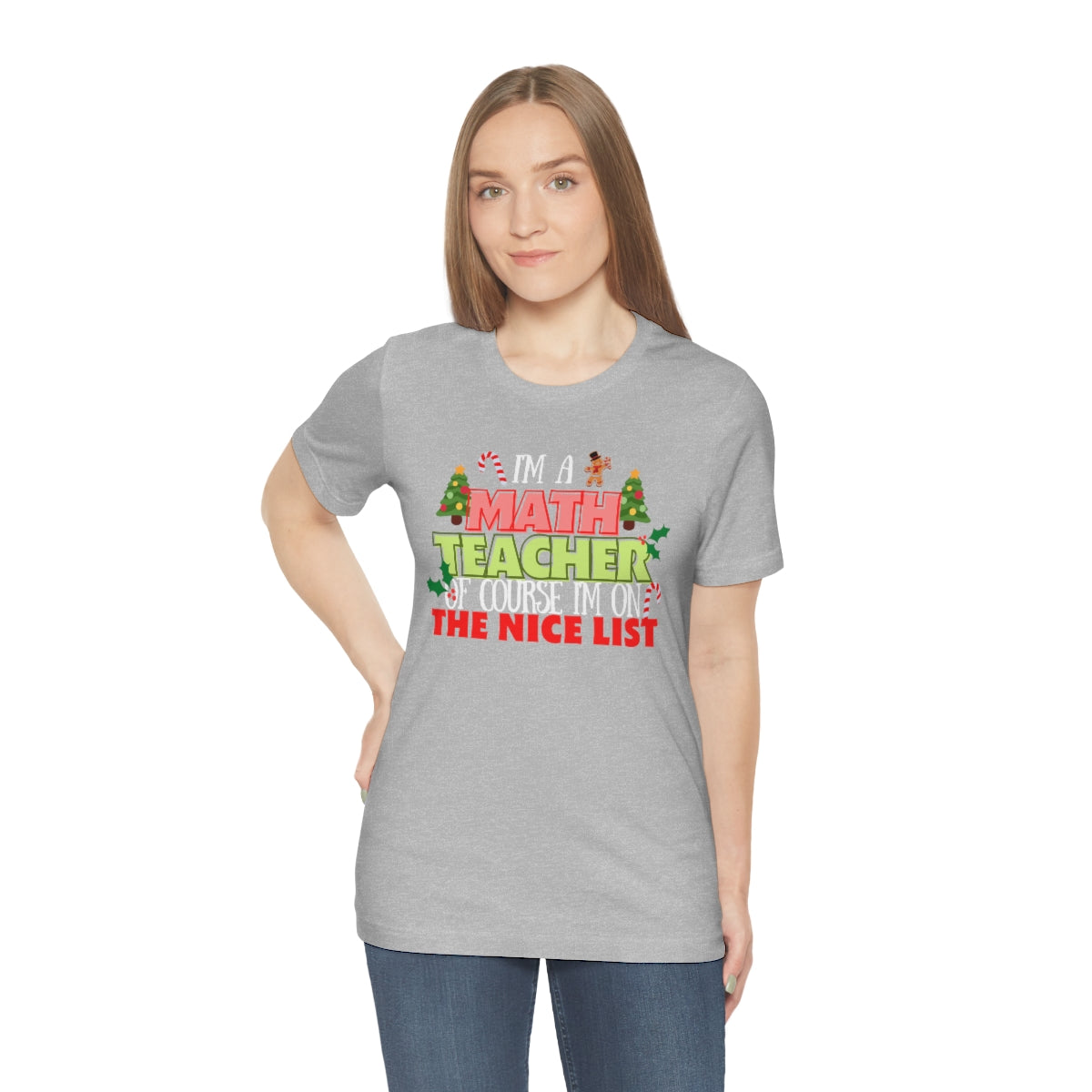 Math Teacher Nice List Unisex Jersey Short Sleeve Tee