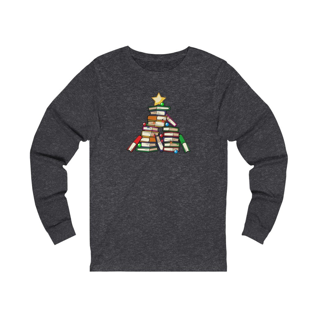 Holiday Tree of Books Unisex Jersey Long Sleeve Tee