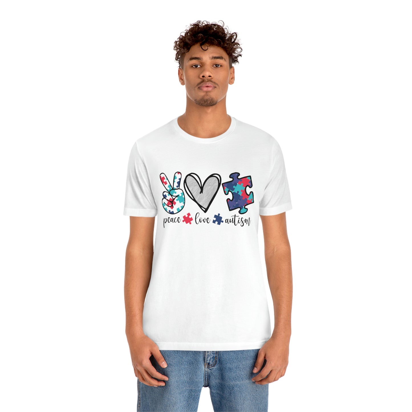 Peace Love Autism Unisex Jersey Short Sleeve Tee