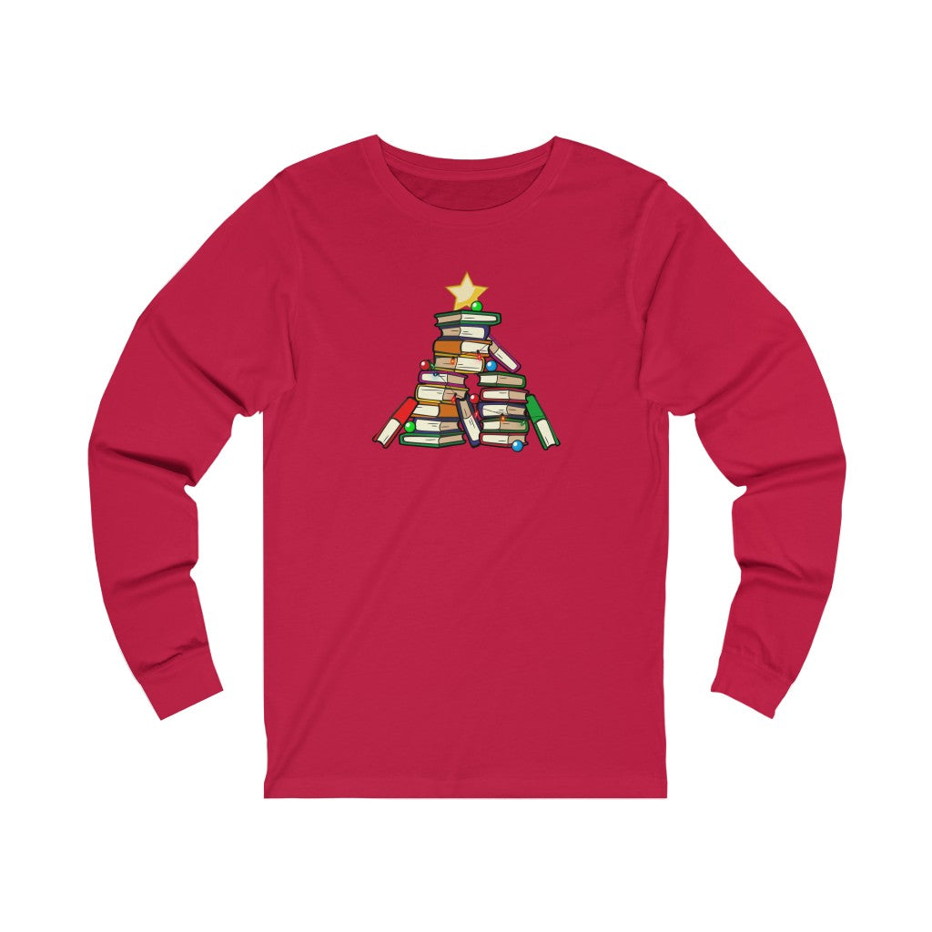 Holiday Tree of Books Unisex Jersey Long Sleeve Tee
