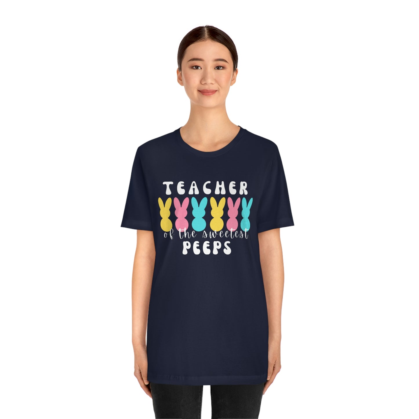 Teacher of the Sweetest Peeps White Lettering Tee