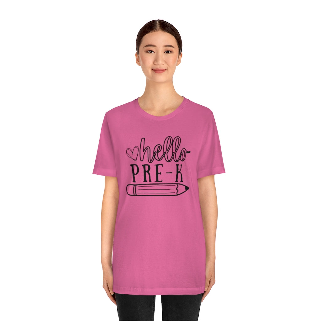 Hello Pre-K Unisex Jersey Short Sleeve Tee