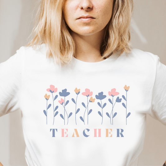 Spring Flowers Teacher Unisex Jersey Short Sleeve Tee