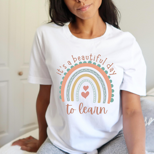 It's a Beautiful Day to Learn Unisex Jersey Short Sleeve Tee