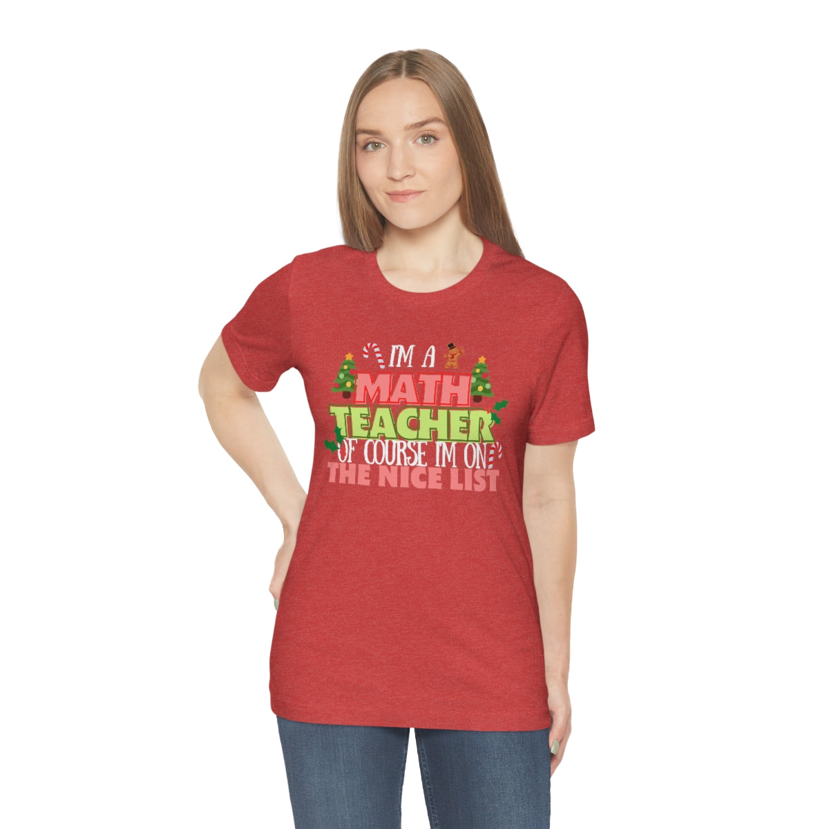 Math Teacher Nice List Unisex Jersey Short Sleeve Tee