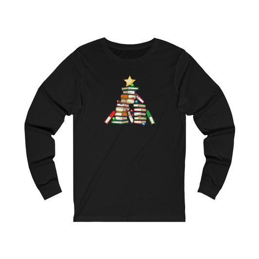 Holiday Tree of Books Unisex Jersey Long Sleeve Tee