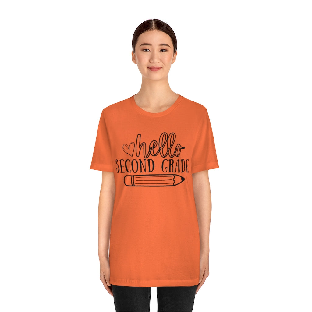 Hello Second Grade Unisex Jersey Short Sleeve Tee