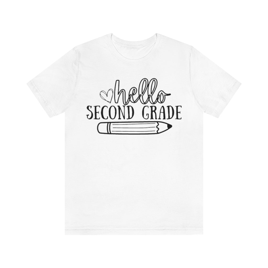 Hello Second Grade Unisex Jersey Short Sleeve Tee