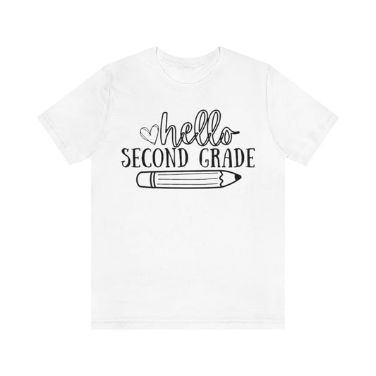 Hello Second Grade Unisex Jersey Short Sleeve Tee