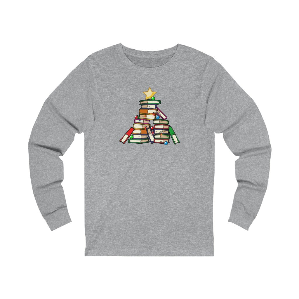 Holiday Tree of Books Unisex Jersey Long Sleeve Tee