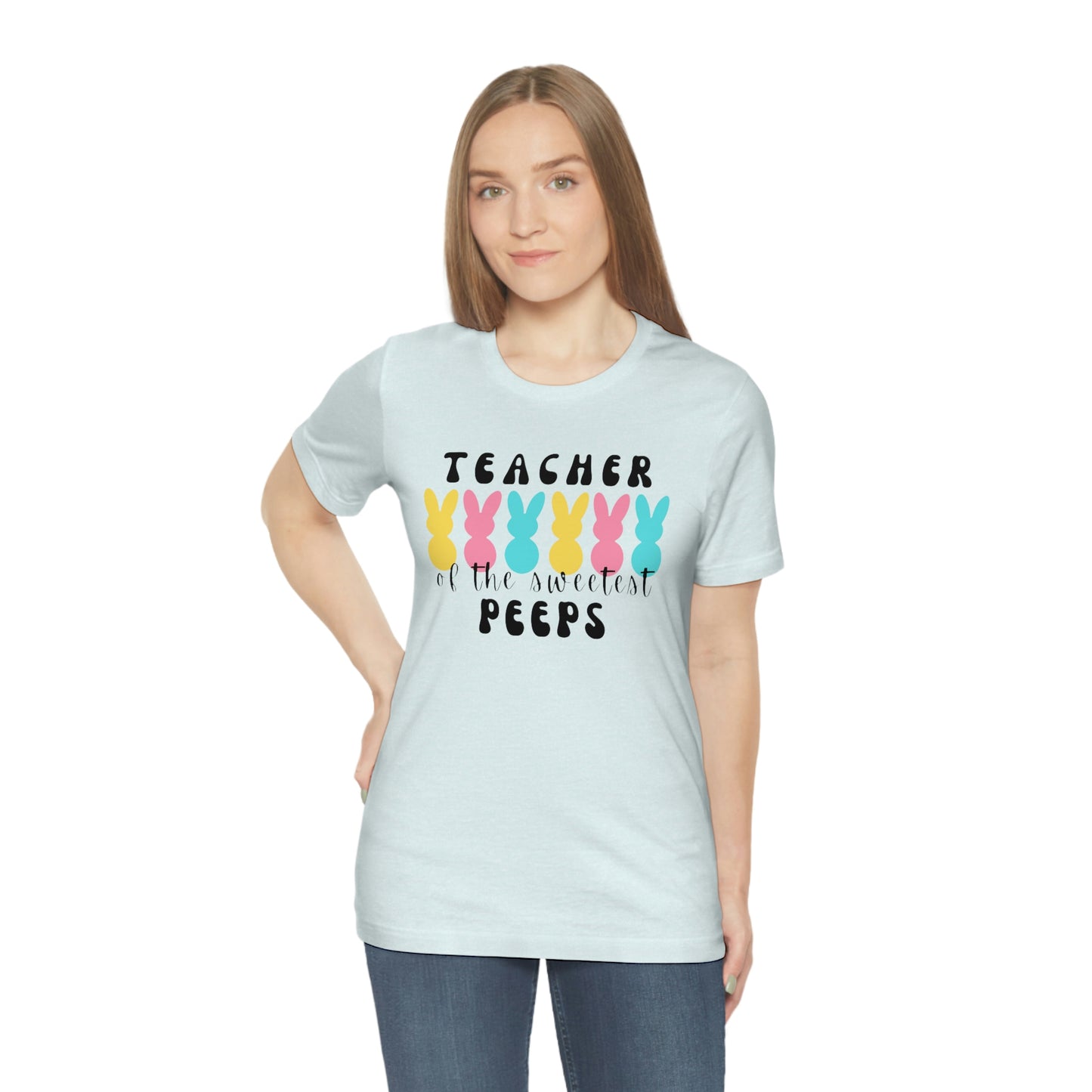 Teacher of the Sweetest Peeps Black Lettering Tee