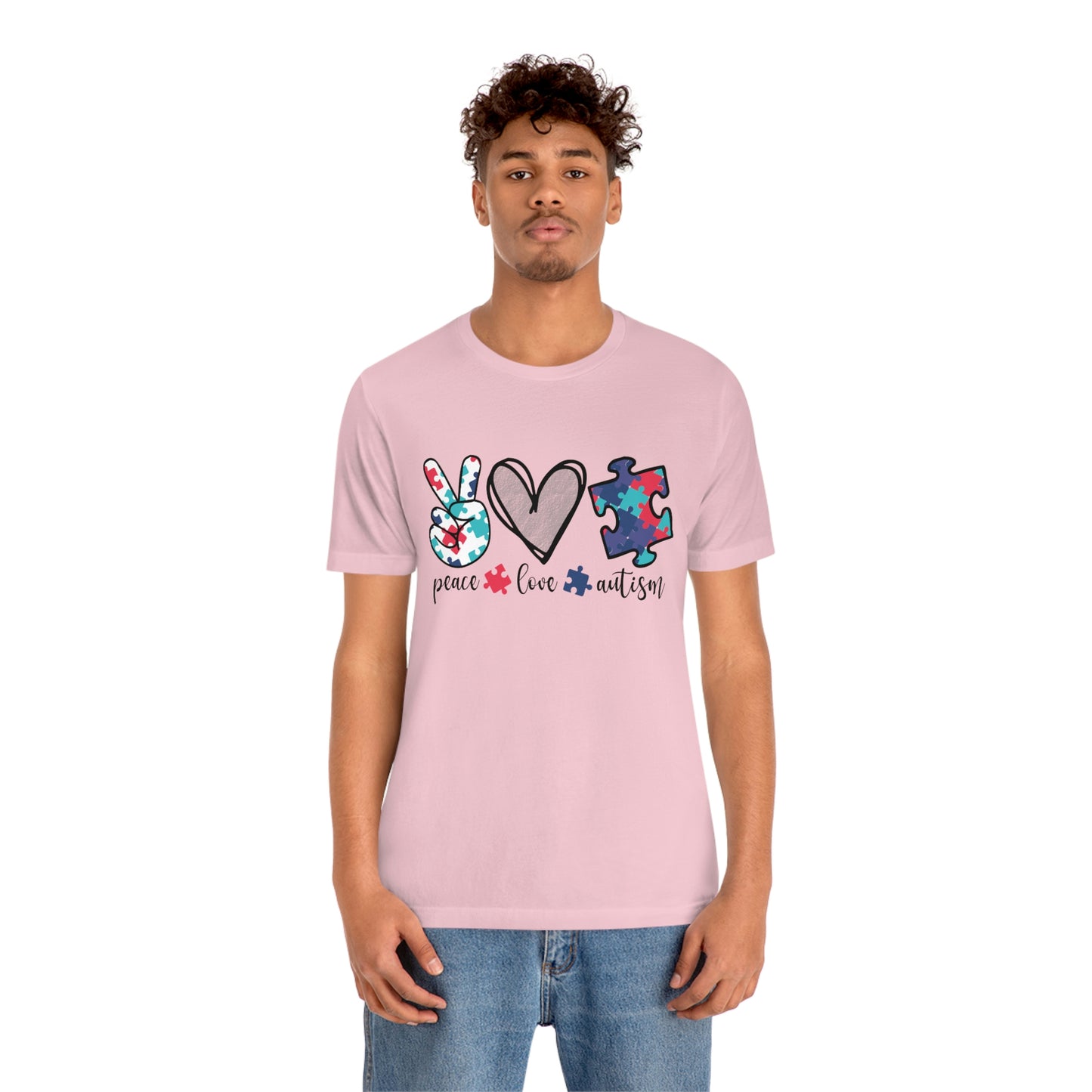 Peace Love Autism Unisex Jersey Short Sleeve Tee