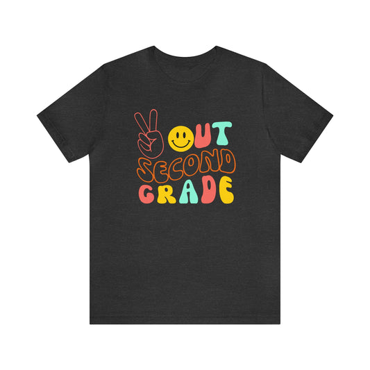 Peace Out Second Grade Unisex Jersey Short Sleeve Tee