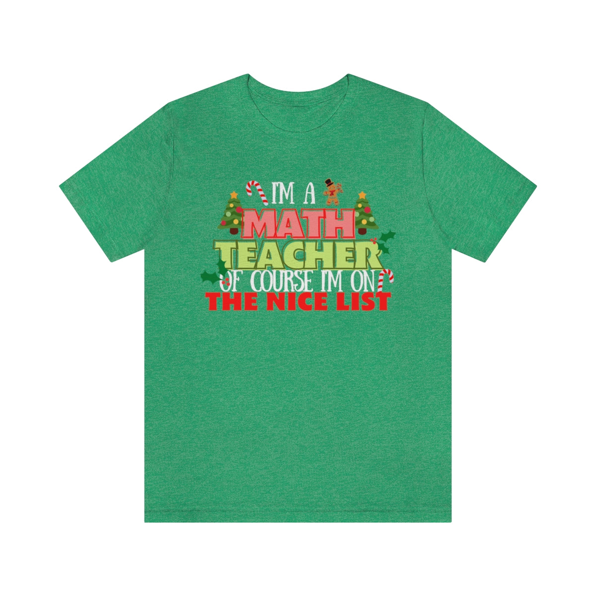 Math Teacher Nice List Unisex Jersey Short Sleeve Tee