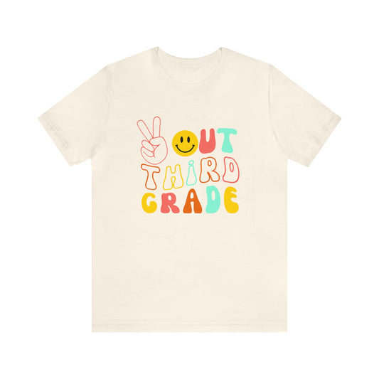 Peace Out Third Grade Unisex Jersey Short Sleeve Tee