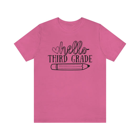 Hello Third Grade Unisex Jersey Short Sleeve Tee