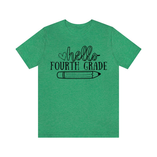 Hello Fourth Grade Unisex Jersey Short Sleeve Tee
